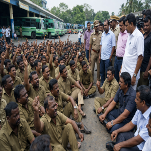 கண்டக்டர் போராட்டம் பரபரப்பு: பேச்சுவார்த்தையில் முடிவு.