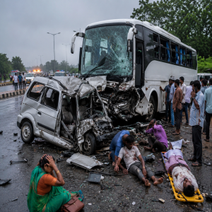 திண்டிவனம் அருகே பயங்கர விபத்து! ஆம்னி பேருந்து மோதி ஒருவர் பலி – 20 பேர் காயம்.