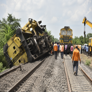ஓலக்கூர் அருகே தடம் புரண்ட பராமரிப்பு ரயில் – சீரானது ரயில் சேவை!