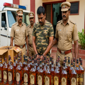 ASMAC மது பாட்டில்கள் பறிமுதல் – “மிலிட்டரி ஆனந்தன்” கைது